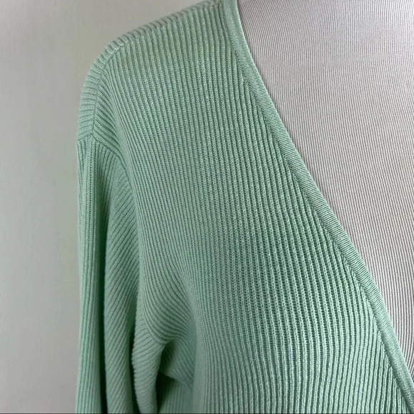 Sabo Skirt Wrap Front Ribbed Sweater Mint Green Size XS - Picture 3 of 6